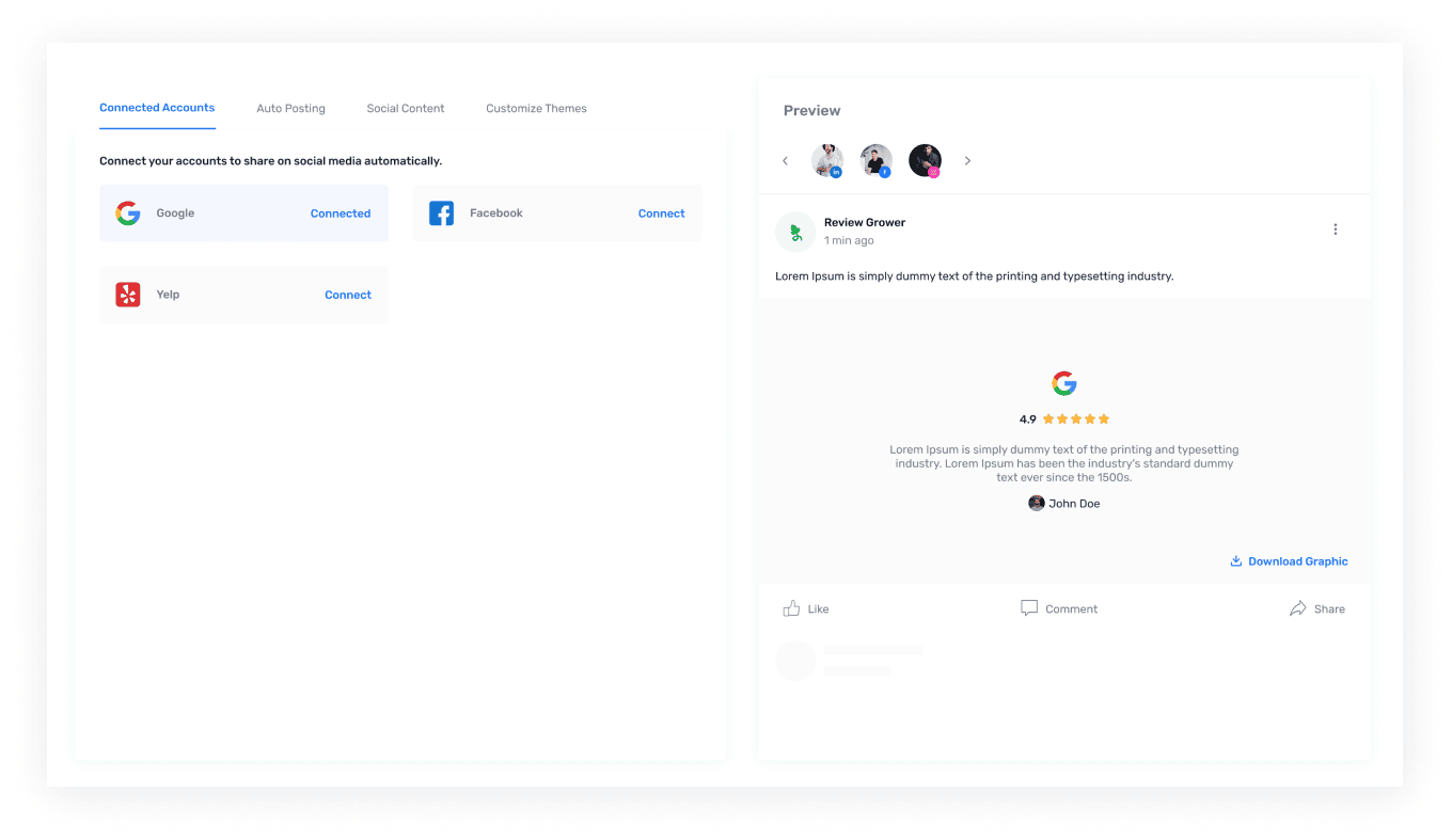 social media account dashboard