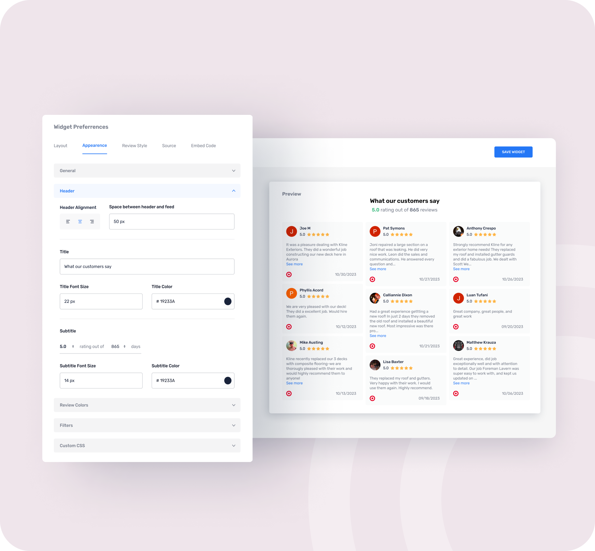 Customize Your Header Target