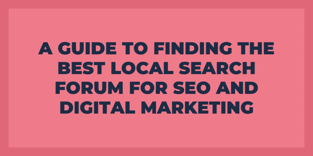 Best Local Search Forum