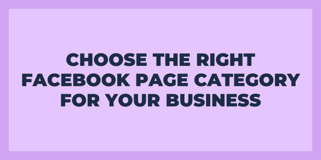 facebook page category