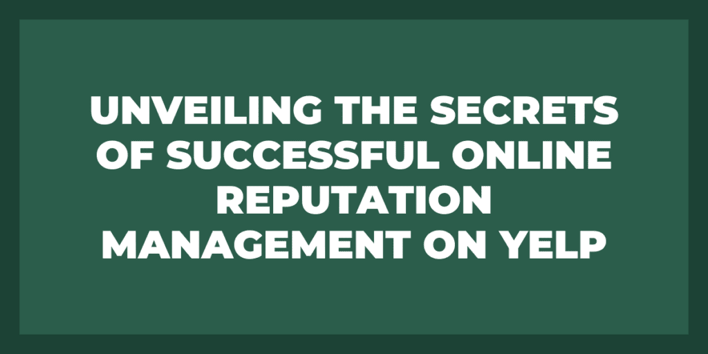 yelp online reputation management