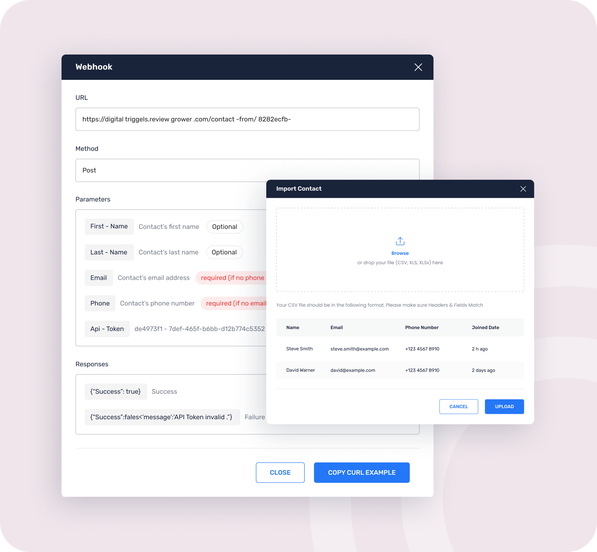 Bulk Contacts &Integrations