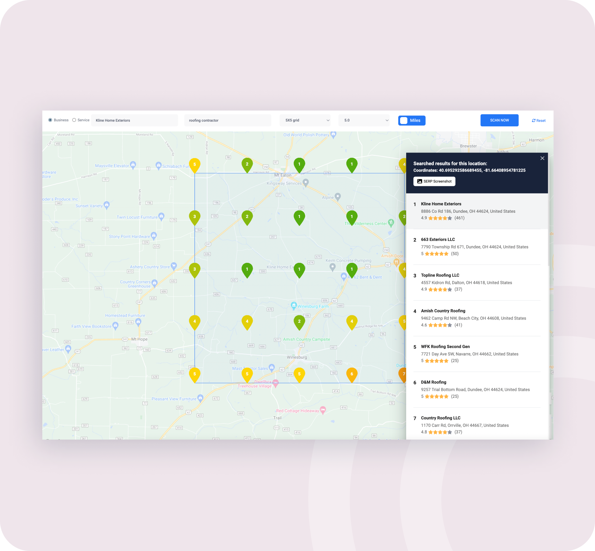 Geo grid rank tracker