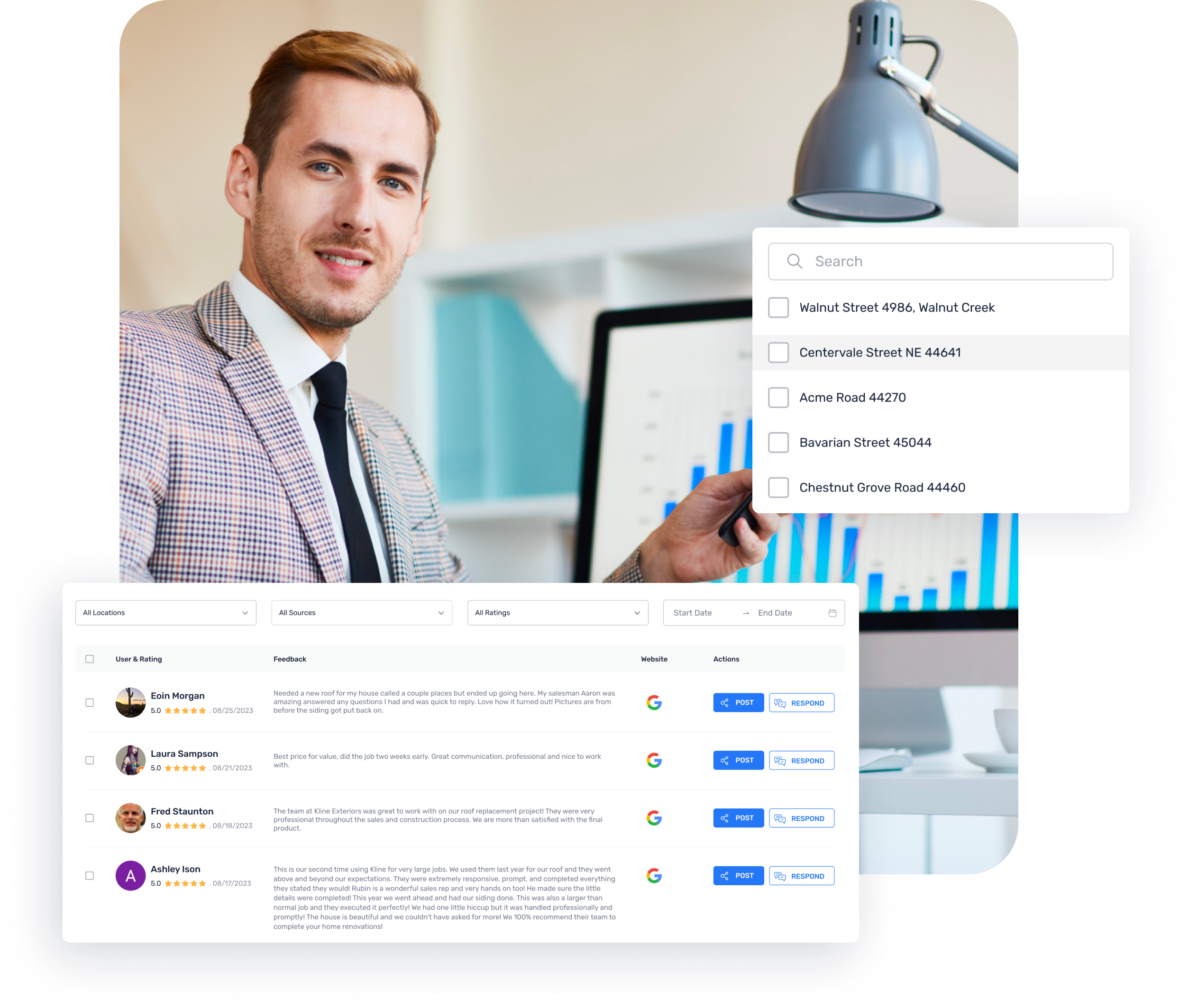 Manage reviews
